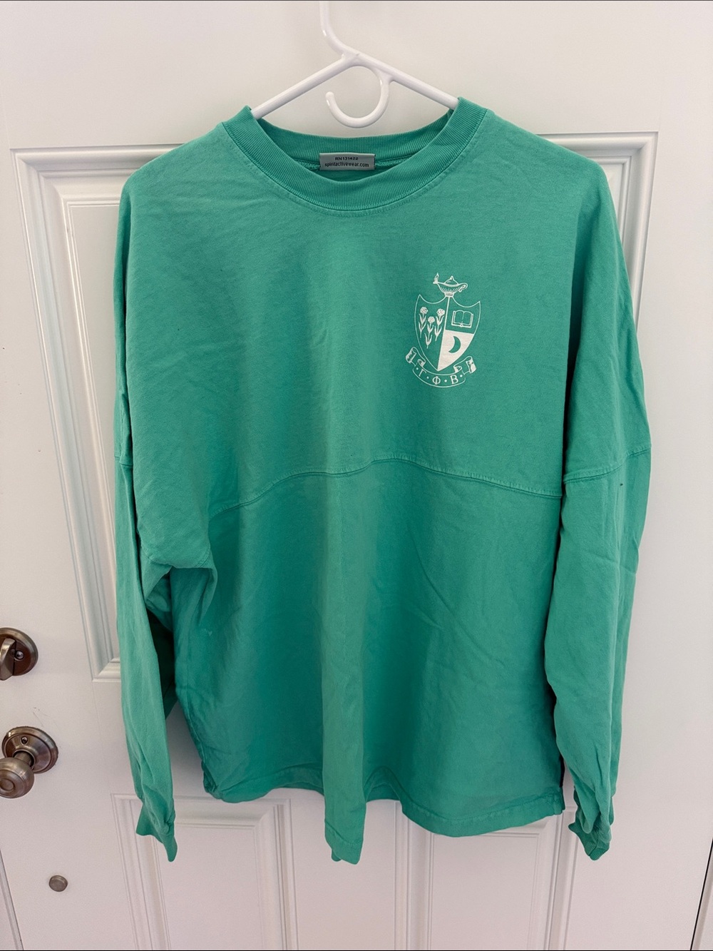 Gamma Phi Beta Teal Green Long Sleeve Crewneck Tee